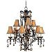 22286FL/SHD91 - Maxim Lighting - Dresden 9-light Chandelier Filbert Finish With Frosted Ember Glass with Classic A-Line Shade - Dresden