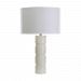 8989-002 - Dimond Home - 26 Inch One Light Round Stacked Table Lamp White Marble Finish with White Linen Shade -