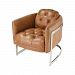 1221-001 - Dimond Home - Bloodhorse - 64 Inch Chair Gold Plated Stainless Steel/Tobacco Leather Finish - Bloodhorse