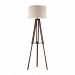 D2817 - Dimond Lighting - One Light Wooden Brace Tripod Floor Lamp Walnut/Oil Rubbed Bronze Finish with Louis Fabric Shade -