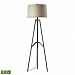 D310-LED - Dimond Lighting - 54 Inch 9.5W 1 LED Floor Lamp Restoration Black/Aged Gold Finish with Cream Textured Linen Shade -