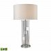 D2674-LED - Dimond Lighting - Castello - 31 Inch 9.5W 1 LED Table Lamp Chrome/Clear Finish with White Fabric Shade - Castello