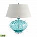 210-LED - Dimond Lighting - Recycled Glass - 25 Inch 9.5W 1 LED Table Lamp Blue Finish with White Fabric Shade - Recycled Glass