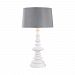 D3100G - Dimond Lighting - Corsage - One Light Outdoor Table Lamp Gloss White Finish with Silver Nylon Hardback/Clear Styrene Linear Shade - Corsage