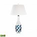 D3163-LED - Dimond Lighting - Confiserie - 30 Inch 9.5W 1 LED Table Lamp Clear/Blue Finish with White Hardback/White Liner Shade - Confiserie