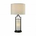 D3291 - Dimond Lighting - San Rafael - One Light Outdoor Table Lamp Oil Rubbed Bronze Finish with Milk Glass with Sandstone Linen Shade - San Rafael