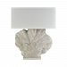 D3285 - Dimond Lighting - Menemsha - One Light Oversized Outdoor Table Lamp Aged White Coral Finish with White Linen Shade - Menemsha