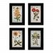 10004-S4 - Sterling Industries - 33.25 Inch Flowers Wall Art - (Set of 4) Brown/White Finish -
