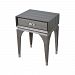 1218-1005 - Sterling Industries - Black Mamba - 24 Inch Accent Table Metallic Silver Faux Snake Skin/Chrome/Acrylic Finish - Black Mamba