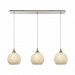 529-3LP-WHT - Elk Lighting - Fusion - Three Light Linear Mini Pendant Satin Nickel Finish with Frosted Glass - Fusion