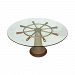 12805 - Stein World - Captains Wheel - 19 Inch Table Brushed Gold Finish - Captains Wheel