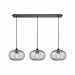 25124/3LP - Elk Lighting - Volace - Three Light Linear Mini Pendant Oil Rubbed Bronze Finish with Rotunde Grey-Speckled Blown Glass - Volace