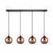 56583/4LP - Elk Lighting - Copperhead - Four Light Linear Pendant Oil Rubbed Bronze Finish with Copper-Plated Glass - Copperhead