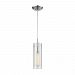 56595/1 - Elk Lighting - Swirl - One Light Mini Pendant Polished Chrome Finish with Clear Etched Glass - Swirl