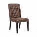 16998 - Stein World - 38 Inch Dining Chair Dark Tan Faux Suede/Dark Brown Rubber Wood Finish - Elkins