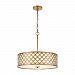 75137/4 - Elk Lighting - Arabesque - Four Light Chandelier Bronze Gold Finish with White Fabric Shade - Arabesque