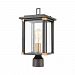 46724/1 - Elk Lighting - Vincentown - One Light Outdoor Post Mount Matte Black/Brushed Brass Finish with Seedy Glass - Vincentown