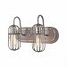 55062/2 - Elk Lighting - Industrial Cage - Two Light Bath Vanity Weathered Zinc/Polished Nickel Finish - Industrial Cage