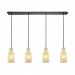 45355/4LP - Elk Lighting - Weatherly - Four Light Linear Pendant Oil Rubbed Bronze Finish with Chalky Beige Glass - Weatherly
