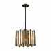 72134/3 - Elk Lighting - Lineage - Three Light Chandelier Oil Rubbed Bronze Finish with Textured Clear/Amber/Green Glass - Lineage