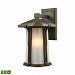 87091/1-LED - Elk Lighting - Brighton - 13 Inch 9.5W 1 LED Outdoor Wall Lantern Smoked Bronze Finish with Frosted Light Amber Glass - Brighton