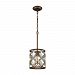 31094/1-LA - Elk Lighting - Armand - One Light Pendant with Recessed Lighting Kit Weathered Bronze Finish with Champagne Plated Crystal - Armand