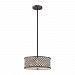 32104/3 - Elk Lighting - Genevieve - Three Light Chandelier Oil Rubbed Bronze Finish with Crosshatch Mesh Shade with Clear Crystal - Genevieve