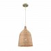 31643/1-LA - Elk Lighting - Pleasant Fields - One Light Pendant with Recessed Lighting Kit Russet Beige Finish with Natural Wicker Shade - Pleasant Fields