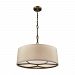 32264/4 - Elk Lighting - Baxter - Four Light Bath Vanity Brushed Antique Brass Finish with White Glass with Beige Fabric Shade - Baxter