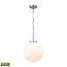 16401/3-LED - Elk Lighting - Gramercy - 14 Inch 9.5W 1 LED Pendant Polished Nickel Finish with Opal White Glass - Gramercy