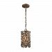 65315/1-LA - Elk Lighting - Agate Stones - One Light Mini Pendant Weathered Bronze Finish with Dark Bronze Agate Stones Shade - Agate Stones