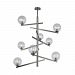 12184/8 - Elk Lighting - Globes of Light - Eight Light Chandelier Brushed Black Nickel Finish with Clear Blown Glass - Globes of Light