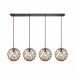 10715/4LP - Elk Lighting - Coastal Inlet - Four Light Linear Pendant Oil Rubbed Bronze Finish with Hitchknot Rope Wrapped Clear Glass - Coastal Inlet
