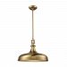 57072/1 - Elk Lighting - Rutherford - One Light Pendant Satin Brass Finish with Frosted Glass with Metal Shade - Rutherford