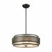 72185/3 - Elk Lighting - Beckley - Three Light Chandelier Oil Rubbed Bronze Finish with Tan Mica/Perforated Metal Band Shade - Beckley