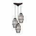 14248/3 - Elk Lighting - Yardley - Three Light Triangular Pendant Oil Rubbed Bronze Finish with Wire Cage Shade with Clear Crystal - Yardley
