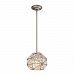 11835/1 - Elk Lighting - Constructs - One Light Pendant Weathered Zinc Finish with Clear Crystal Glass - Constructs