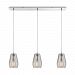 10523/3LP - Elk Lighting - Ribbed Glass - Three Light Linear Mini Pendant Polished Chrome Finish with Clear Ribbed Glass - Ribbed Glass