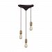 14391/3 - Elk Lighting - Camley - Three Light Triangular Pendant Oil Rubbed Bronze/Polished Gold Finish - Camley