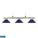 167-PB-BLUE-LED - Elk Lighting - Casual Traditions - Three Light Island Polished Brass Finish with Blue Metal Shade - Casual Traditions