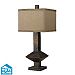 HGTV305 - Dimond Lighting - Modern Heritage - One Light Table Lamp Burnished Bronze Finish with Light Taupe Faux Silk/Light Taupe Fabric Linen Shade - Modern Heritage
