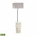 D3101-LED - Dimond Lighting - Patras - 62 Inch 9.5W 1 LED Outdoor Floor Lamp Antique White Finish with Taupe Nylon/Clear PVC Hardback/Clear Styrene Liner Shade - Patras