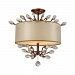 16291/3 - Elk Lighting - Asbury - Three Light Semi-Flush Mount Spanish Bronze Finish with Frosted Glass with Beige Organza/White Fabric Shade with Clear Crystal - Asbury