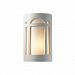 CER-5395-TRAM -MICA-GU24-DBAL-15W - Justice Design - Ambiance - Large ADA Arch Window Open Top and Bottom Wall Sconce Mocha Travertine E26 Medium Base Dimmable FluorescentChoose Your Options - AmbianceG��