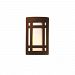 CER-5480W-TRAM-PL1-LED-9W - Justice Design - Ambiance - Small ADA Craftsman Window Closed Top Outdoor Wall Sconce Mocha Travertine Self Ballast LEDChoose Your Options - AmbianceG��