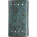 CER-5920W-PATA - Justice Design - Ambiance - Small ADA Rectangle with Perfs Closed Top Outdoor Wall Sconce Antique Patina E26 Medium Base IncandescentChoose Your Options - AmbianceG��