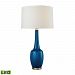 D2611NB-LED - Elk Home - Modern Vase - 36 Inch 9.5W 1 LED Table Lamp Antique Brass/Navy Blue Finish with White Textured Linen Shade - Modern Vase