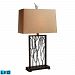 D1518-LED - Elk Home - Belvior Park - 33 Inch 9.5W 1 LED Table Lamp Aria Bronze/Iron Finish with Woodlawn Toast Linen/Gold Fabric Shade - Belvior Park