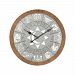 3214-1031 - Elk Home - Astronomicon - 33 Inch Wall Clock Galvanized Steel/Natural Wood Finish - Astronomicon