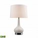 3925/1-LED - Elk Home - Continuum - 18 Inch 9.5W 1 LED Table Lamp Chrome/White Finish with White Shantung Shade - Continuum